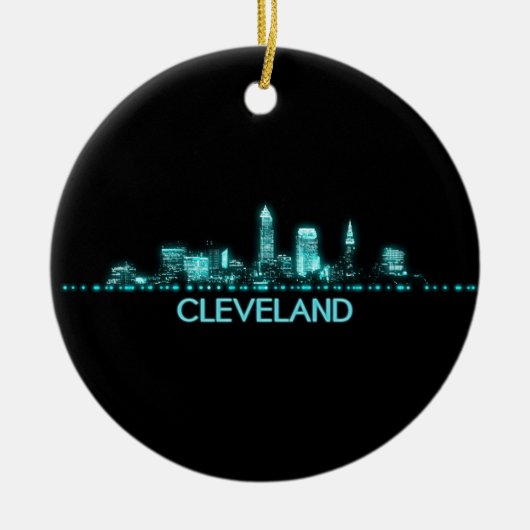 Cleveland Skyline Keramik Ornament (Vorne)