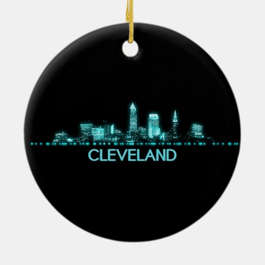 Cleveland Skyline Keramik Ornament (Hinten)