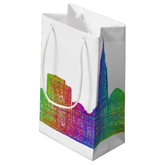 Cleveland-Skyline Kleine Geschenktüte (Rückseite Schrägansicht)
