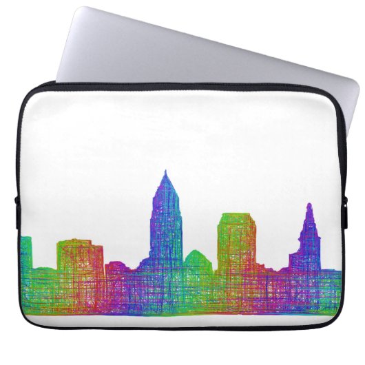 Cleveland-Skyline Laptopschutzhülle (Vorderseite)
