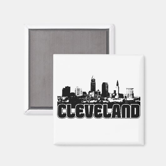 Cleveland Skyline Magnet (Vorderseite/Rückseite)
