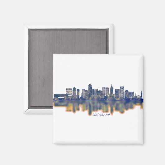 Cleveland Skyline Magnet (Vorderseite/Rückseite)
