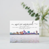 Cleveland Skyline Moving Announccard Ankündigungspostkarte (Stehend Vorderseite)