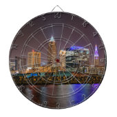 Cleveland-Skyline nachts Dartscheibe (vorne)