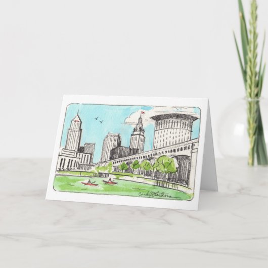 Cleveland Skyline-Notecard Karte (Vorderseite)