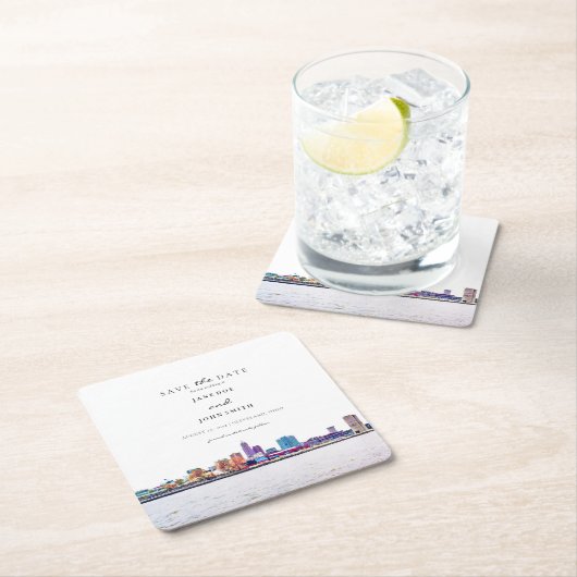 Cleveland Skyline Paper Untersetzer Save the Date (Vor Ort)