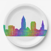 Cleveland-Skyline Pappteller (Vorderseite)