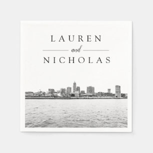 Cleveland Skyline Personalisiert Wedding Napkins Serviette