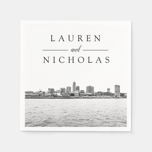 Cleveland Skyline Personalisiert Wedding Napkins Serviette (Vorderseite)