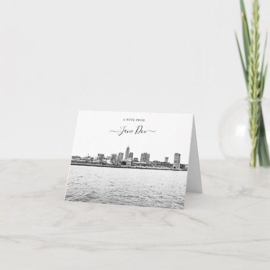 Cleveland Skyline Personalisierte Note Card Dankeskarte (Vorderseite)