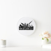 Cleveland Skyline Runde Wanduhr (Zuhause)