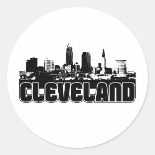 Cleveland Skyline Runder Aufkleber