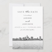 Cleveland Skyline Save the Date Karte (Vorderseite)
