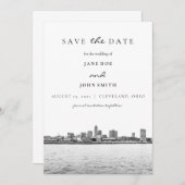 Cleveland Skyline Save the Date Karte (Vorne/Hinten)
