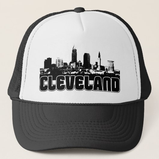 Cleveland-Skyline Truckerkappe (Vorderseite)