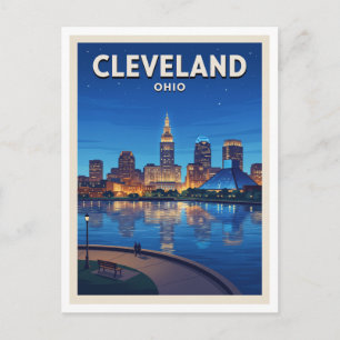 Cleveland Skyline und Lake Erie-Ufer Ohio Postkarte