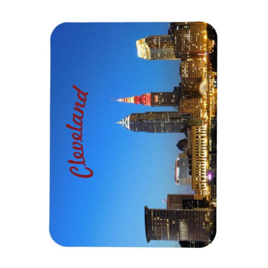 Cleveland Skyline Wine and Gold(Curve) Magnet (Vertikal)