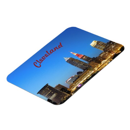 Cleveland Skyline Wine and Gold(Curve) Magnet (Linke Seite)
