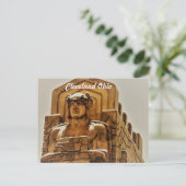 Cleveland Snow Statue Postkarte (Stehend Vorderseite)