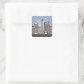 Cleveland Snowflakes Quadratischer Aufkleber (Tasche)