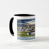 Cleveland Stadium-Skyline an der Dämmerung, Tasse (Vorderseite Links)