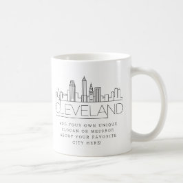 Cleveland Stylized Skyline | Benutzerdefinierter S Kaffeetasse