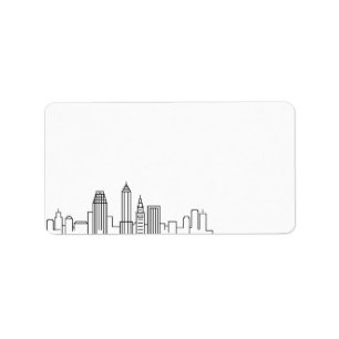 Cleveland Stylized Skyline   Blindkennzeichnung Adressaufkleber