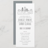 Cleveland Stylized Skyline | Hochzeitsprogramm Einladung (Vorne/Hinten)