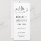 Cleveland Stylized Skyline | Hochzeitsprogramm Einladung (Vorderseite)