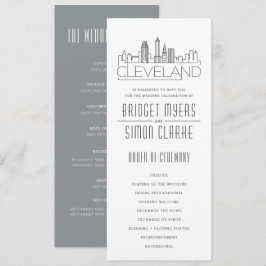Cleveland Stylized Skyline | Hochzeitsprogramm Einladung