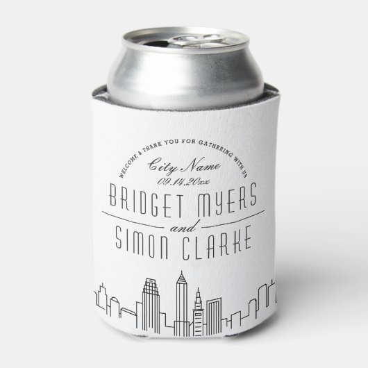 Cleveland Stylized Skyline | Wedding Can Cooler Dosenkühler (Kanne Vorderseite)