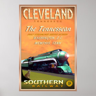 CLEVELAND Tennessee Southern Railway Reiseplakat Poster