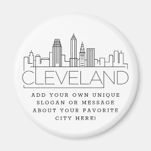 Cleveland Themed   Benutzerdefinierte Stadtmeldung Magnet