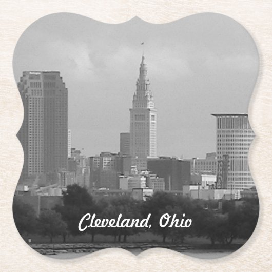 Cleveland Tower BW Untersetzer (Vorderseite)