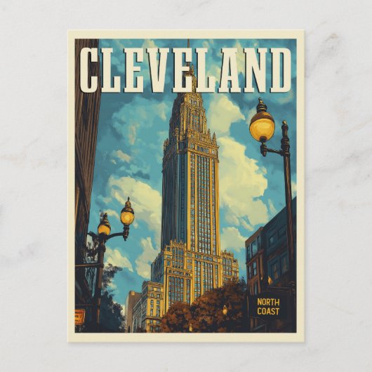 Cleveland Vintage Travel Postkarte (Vorderseite)