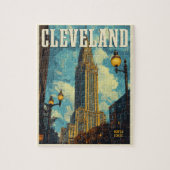 Cleveland Vintage Travel Puzzle (Vertikal)