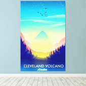 Cleveland Volcano Alaska Reiseplakat Leinwanddruck (Insitu (Holzboden))