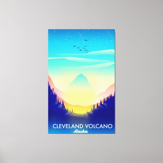 Cleveland Volcano Alaska Reiseplakat Leinwanddruck (Vorderseite)
