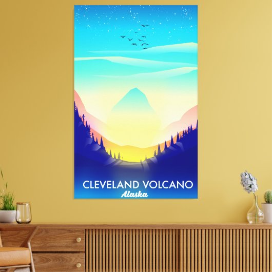 Cleveland Volcano Alaska Reiseplakat Leinwanddruck (Insitu (Wohnzimmer))