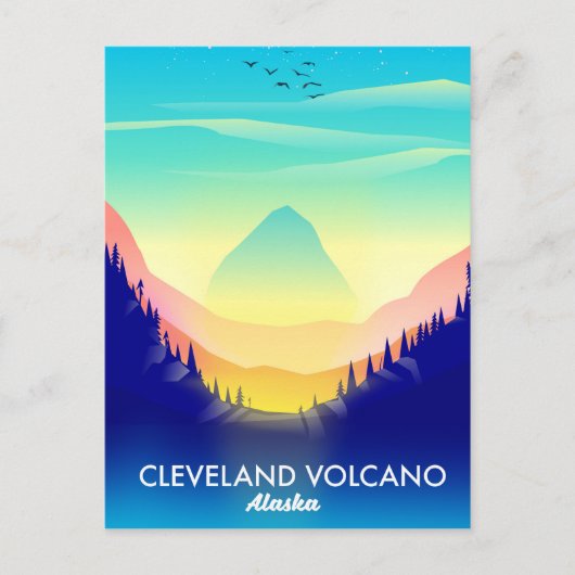Cleveland Volcano Alaska Reiseplakat Postkarte (Vorderseite)