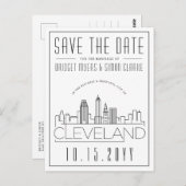 Cleveland Wedding | Stilisierte Skyline Save the D Postkarte (Vorne/Hinten)