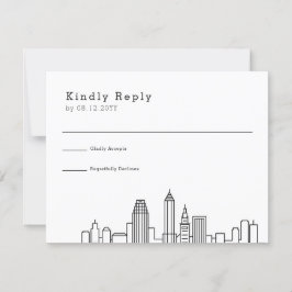 Cleveland Wedding | Stilisierte Skyline-UAWG RSVP Karte