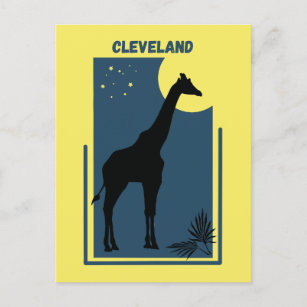 Cleveland Zoo Ohio Vintag Giraffe Postkarte