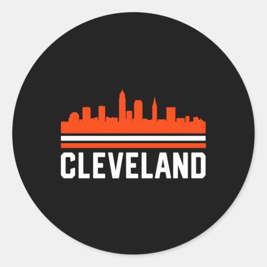 Cleveland Zuhause Skyline Runder Aufkleber (Vorderseite)