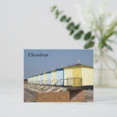 Cleveleys Beach Huts Postkarte (Stehend Vorderseite)