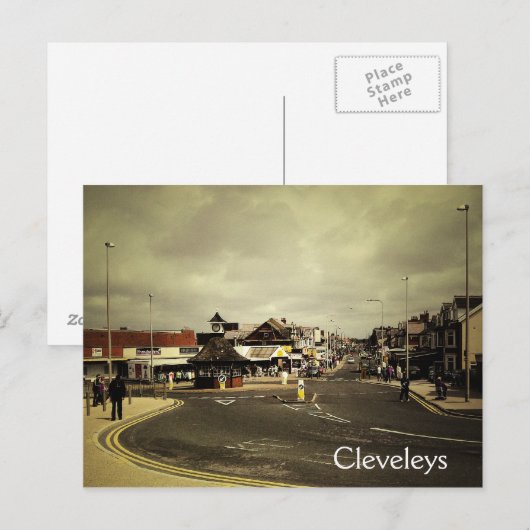 Cleveleys Postkarte (Vorne/Hinten)