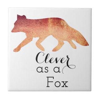Clever als Fox-Typografie Fliese