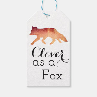 Clever als Fox-Typografie Geschenkanhänger