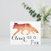 Clever als Fox-Typografie Postkarte (Stehend Vorderseite)