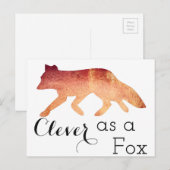 Clever als Fox-Typografie Postkarte (Vorne/Hinten)